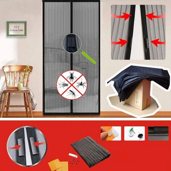 Anti-Mosquito mesh Magnetic net Black Curtain for Door