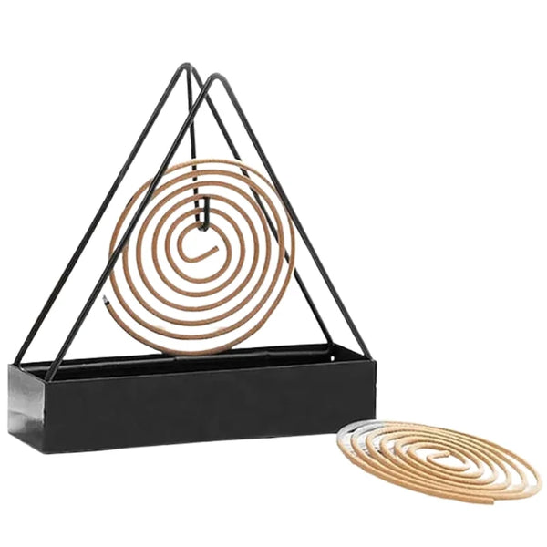 Triangle-Shaped Iron Mosquito Coil Holder | Creative Hanging & Standing Incense Burner | Durable Metal Design