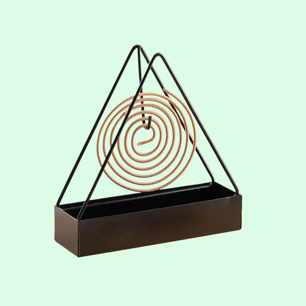 Triangle-Shaped Iron Mosquito Coil Holder | Creative Hanging & Standing Incense Burner | Durable Metal Design